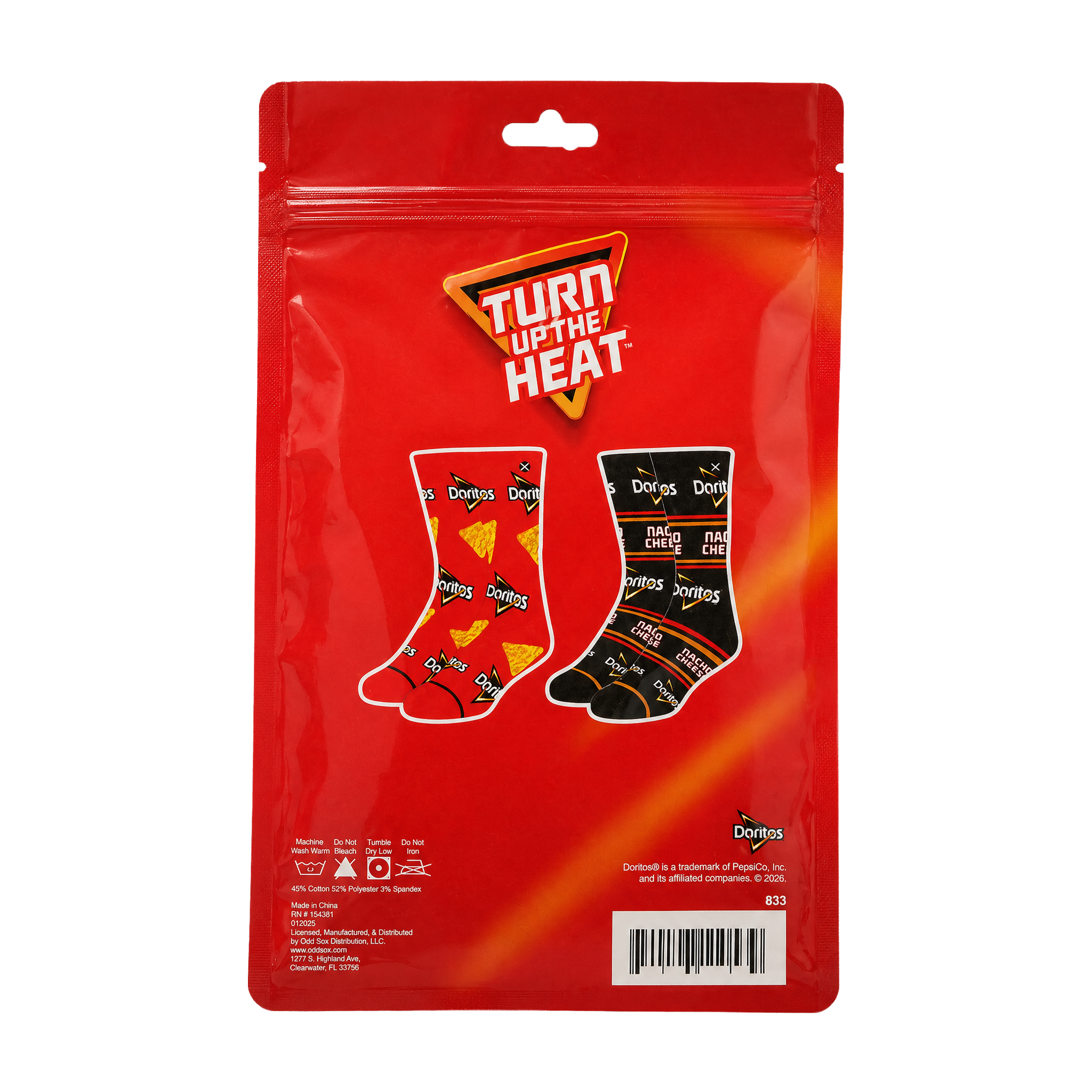 ODDMART Doritos Nacho Cheese Crew Socks 2-Pack