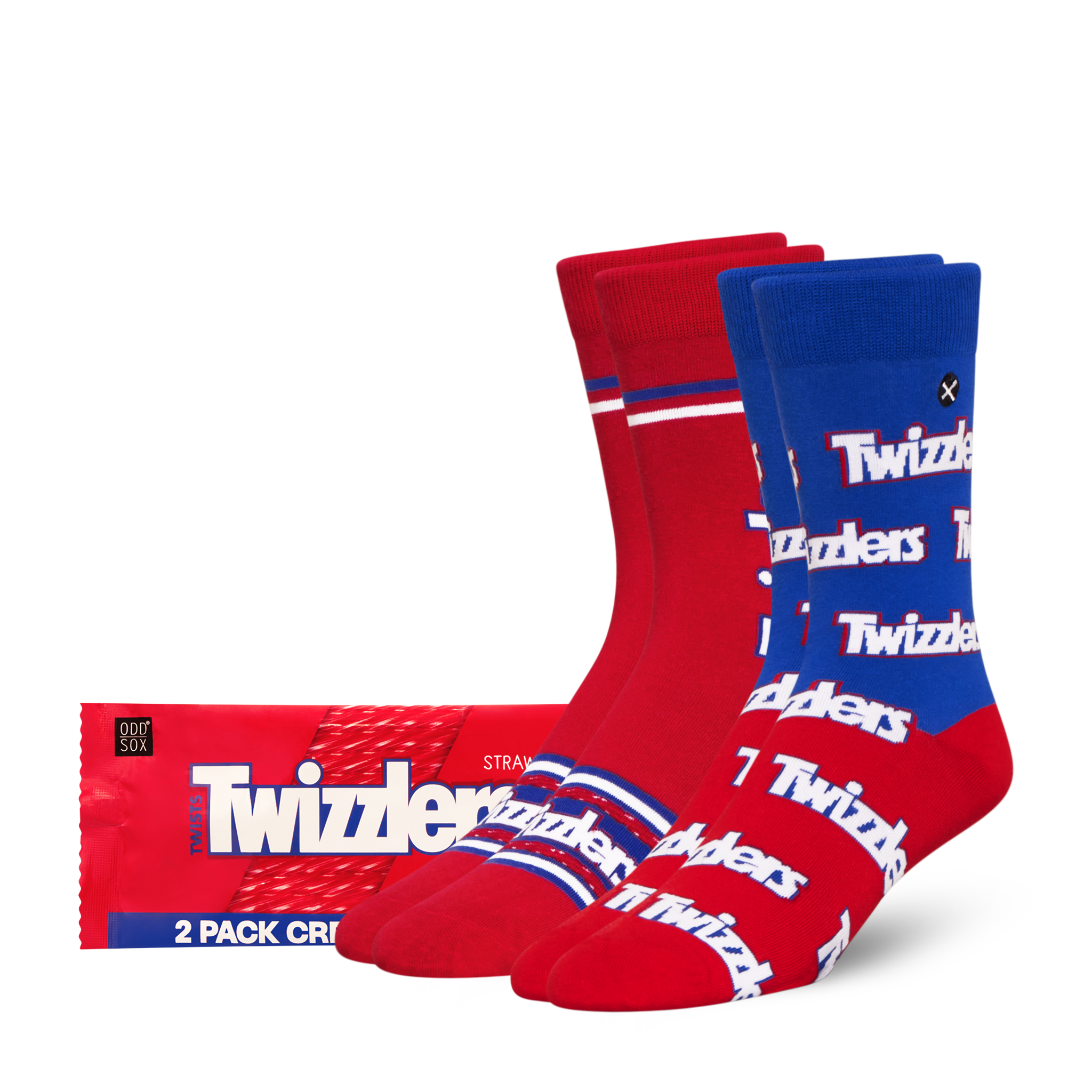 ODDMART Twizzlers Crew Socks 2-Pack