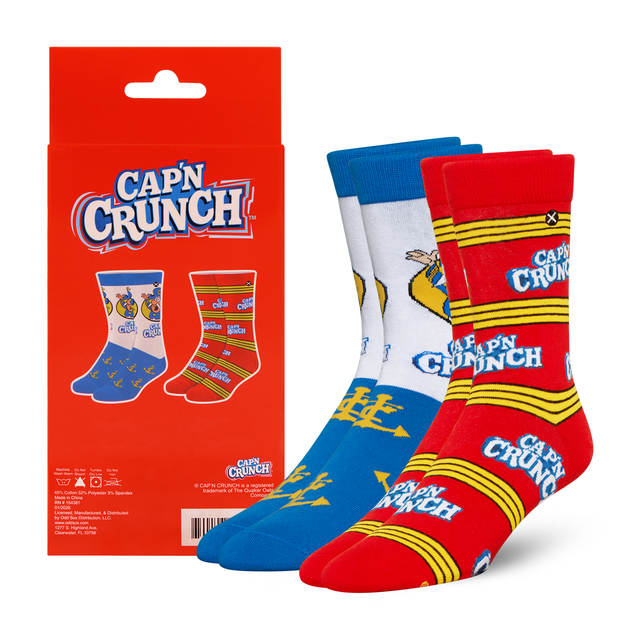 ODDMART Cap'n Crunch Crew Socks 2-Pack