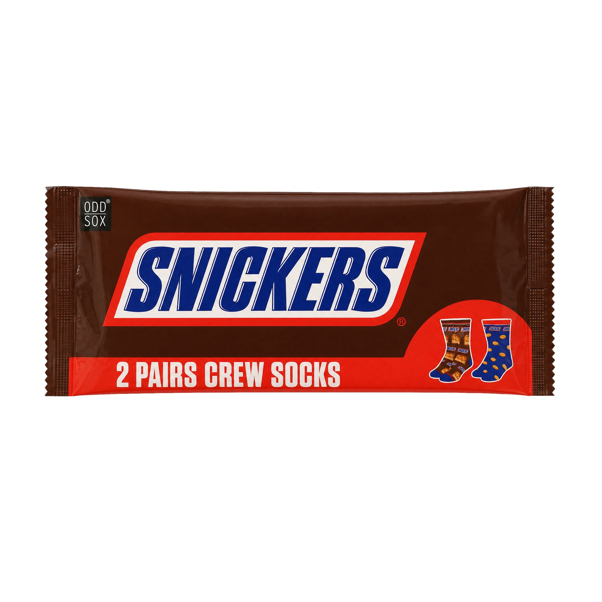 ODDMART Snickers Crew Socks 2-Pack
