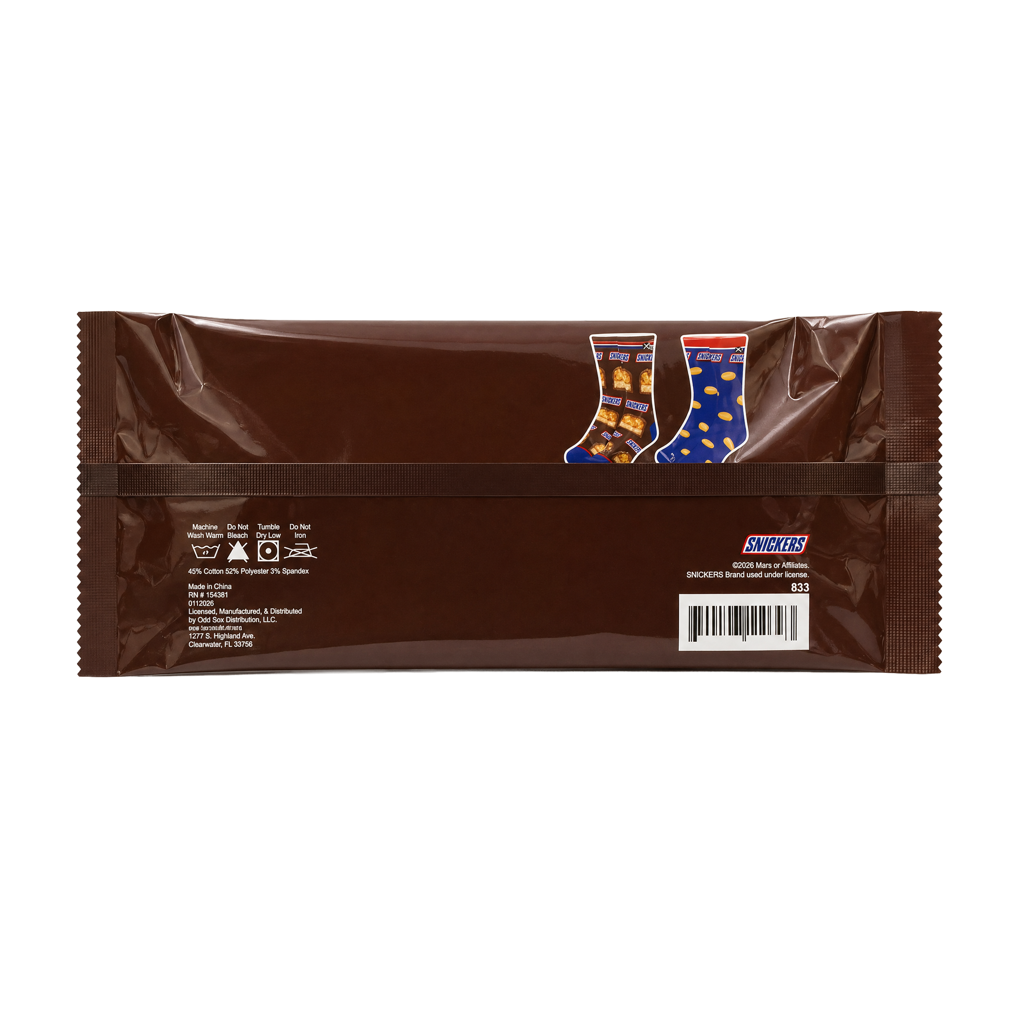 ODDMART Snickers Crew Socks 2-Pack