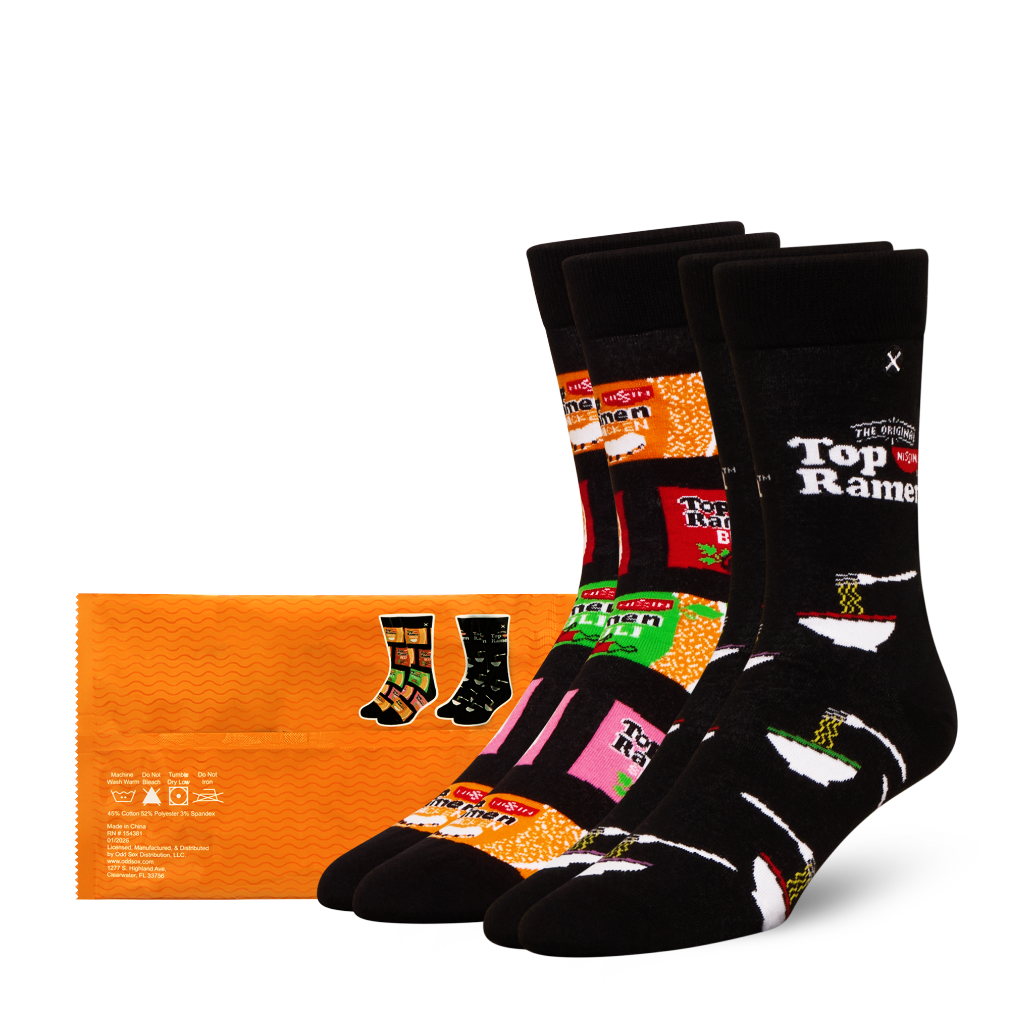 ODDMART Top Ramen Crew Socks 2-Pack
