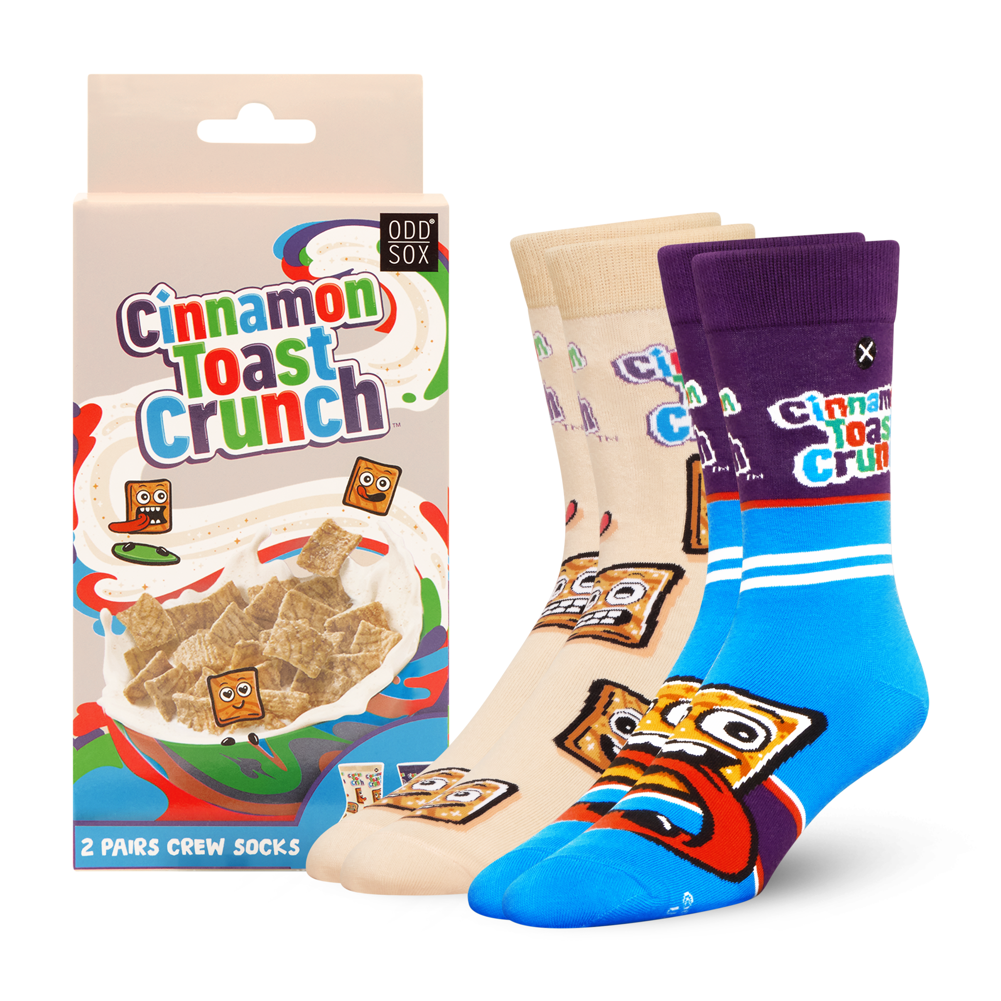 ODDMART Cinnamon Toast Crunch Crew Socks 2-Pack
