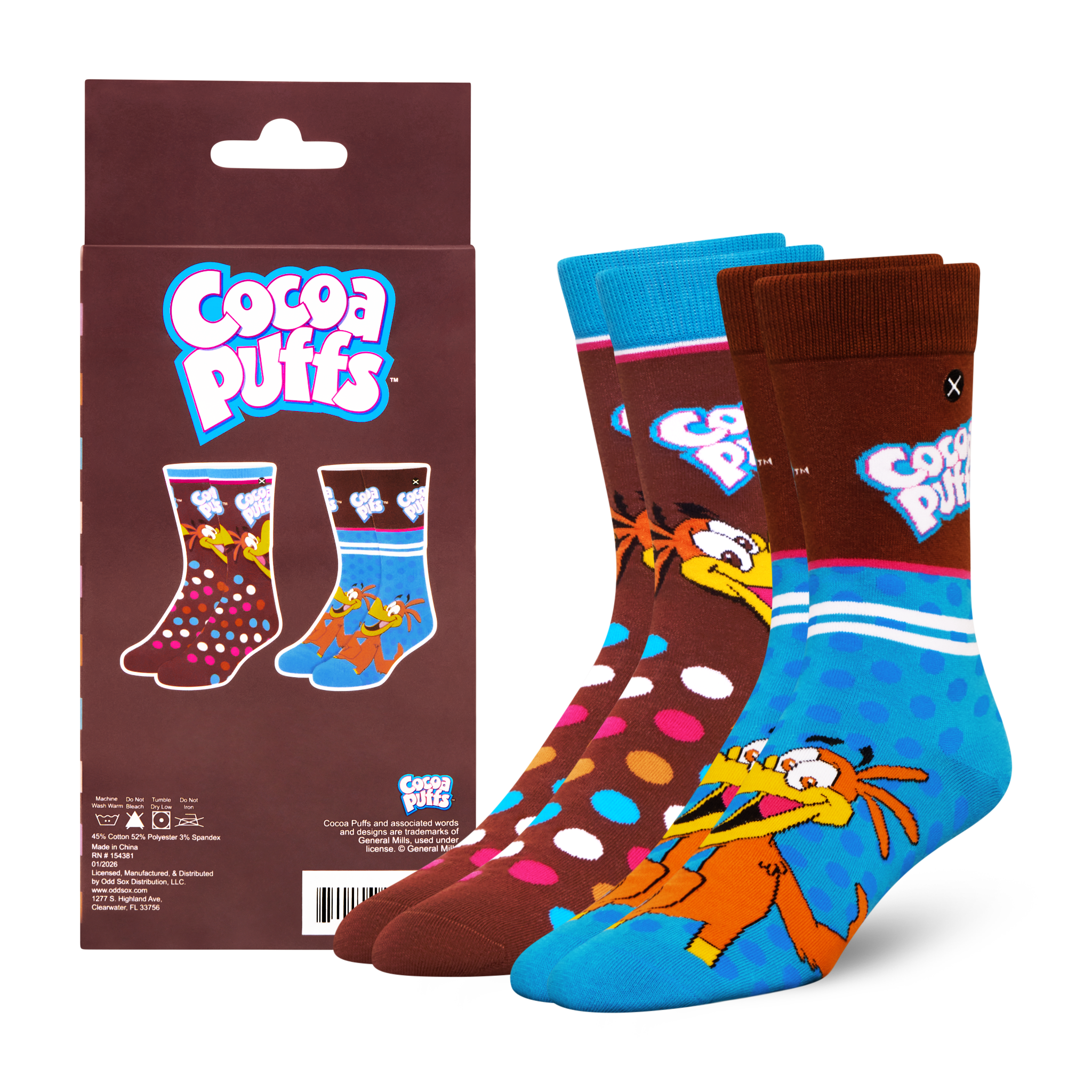 ODDMART Cocoa Puffs Crew Socks 2-Pack