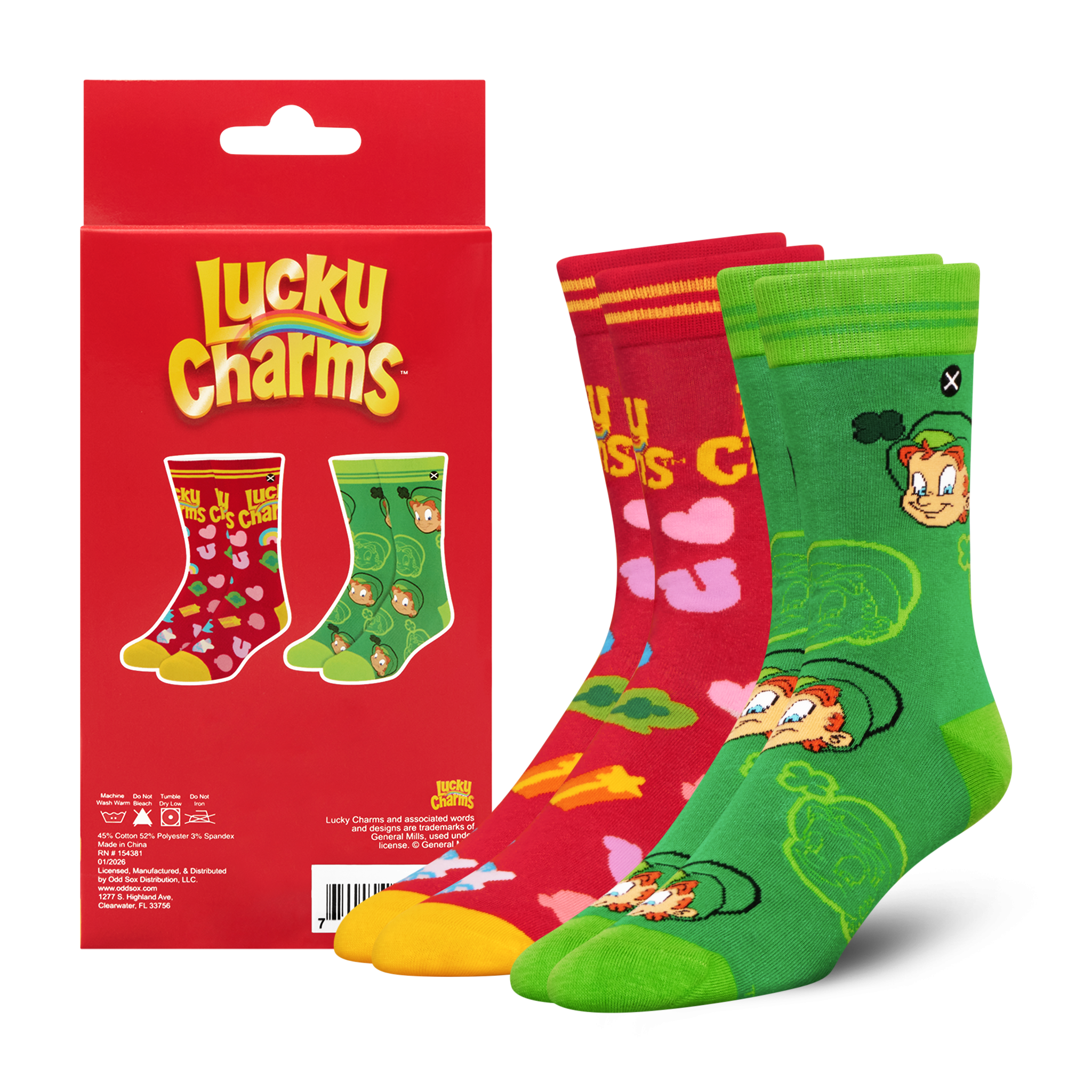 ODDMART Lucky Charms Crew Socks 2-Pack