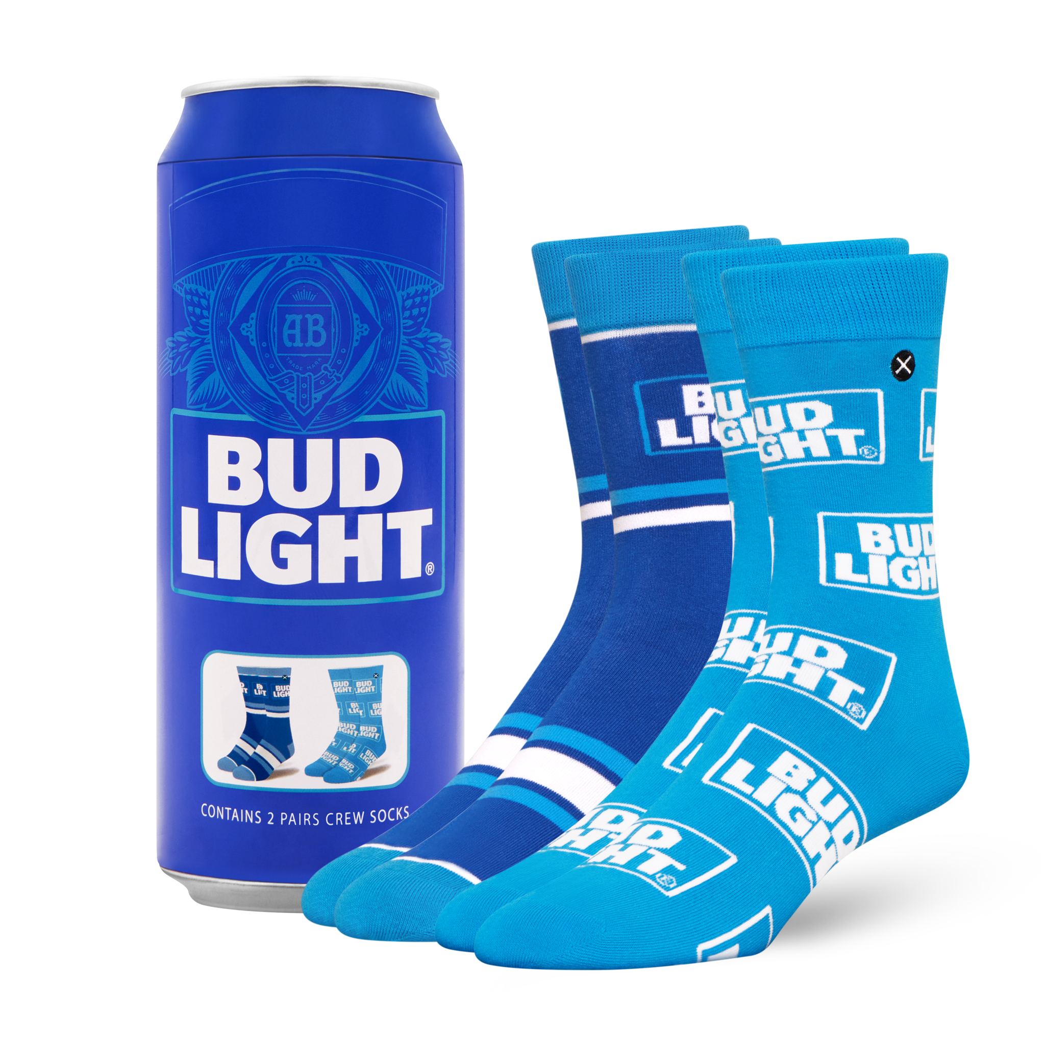 ODDMART Bud Light Crew Socks 2-Pack