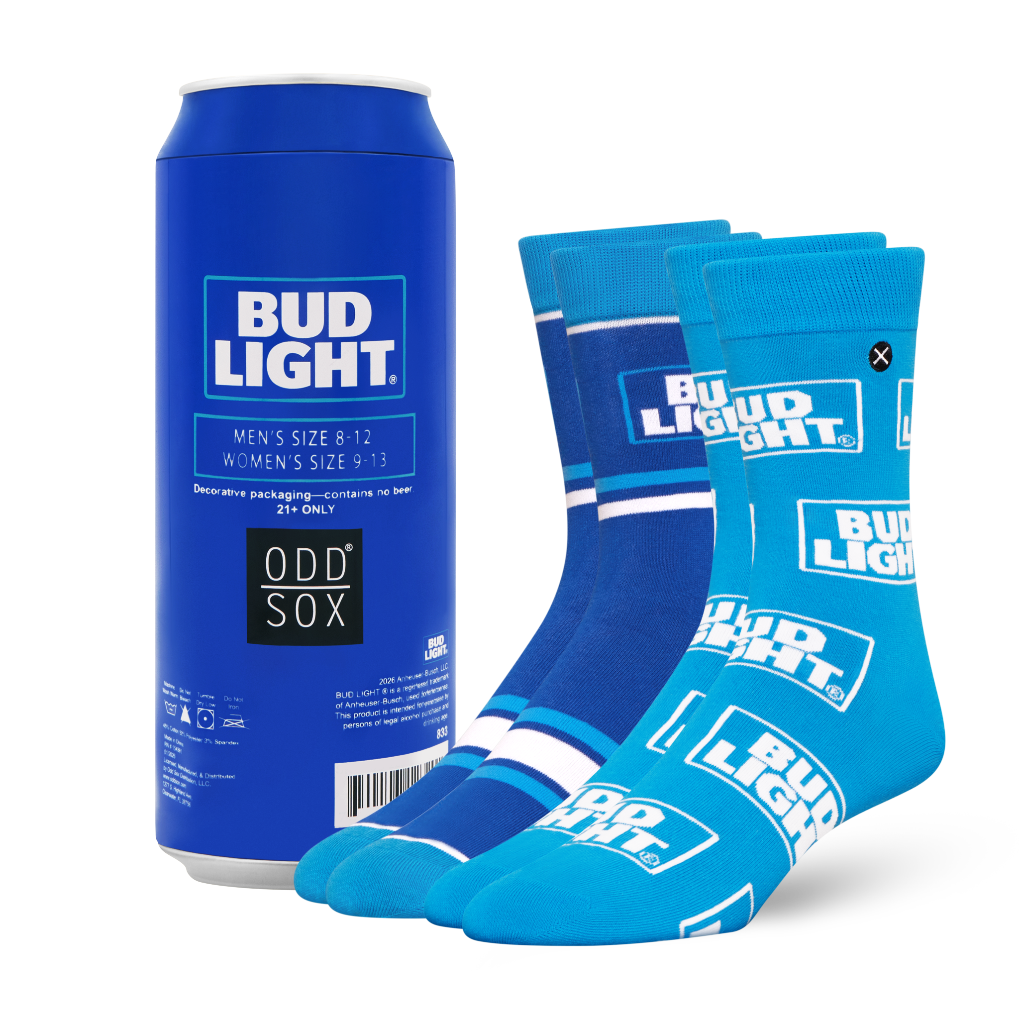 ODDMART Bud Light Crew Socks 2-Pack