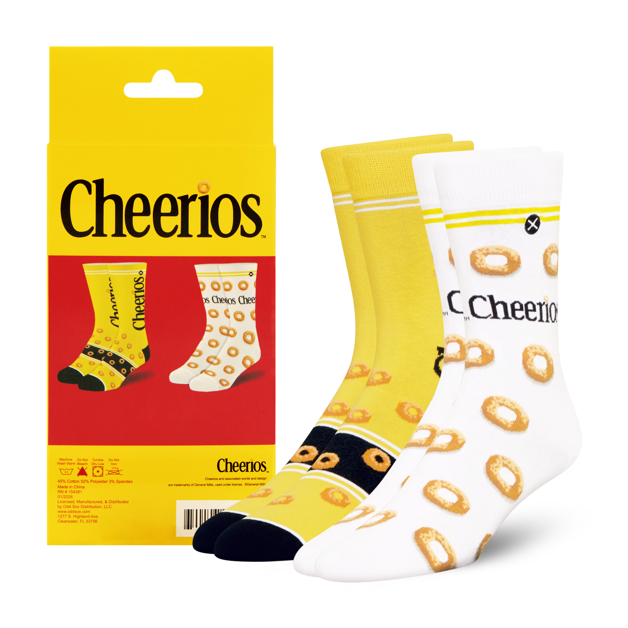 ODDMART Cheerios Crew Socks 2-Pack