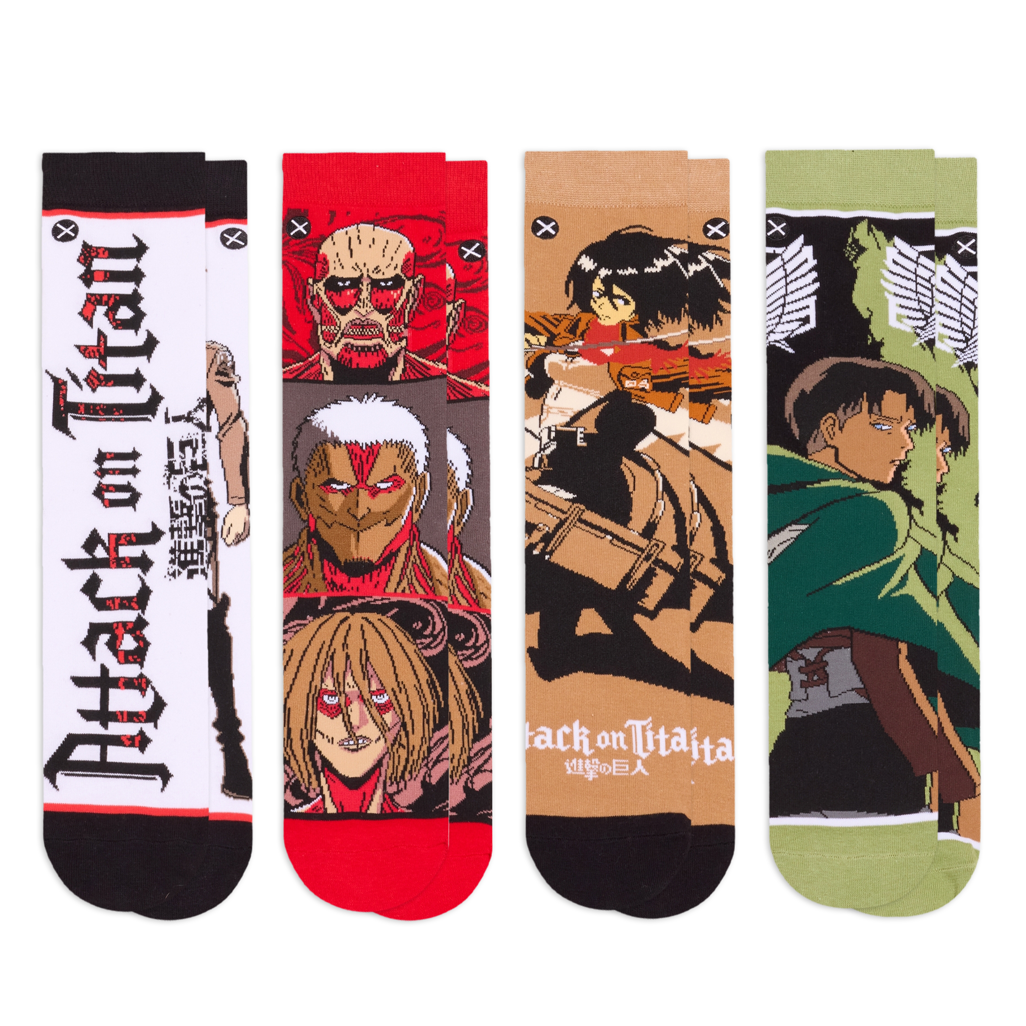 Attack On Titan  Men's Crew Socks 4-Pack