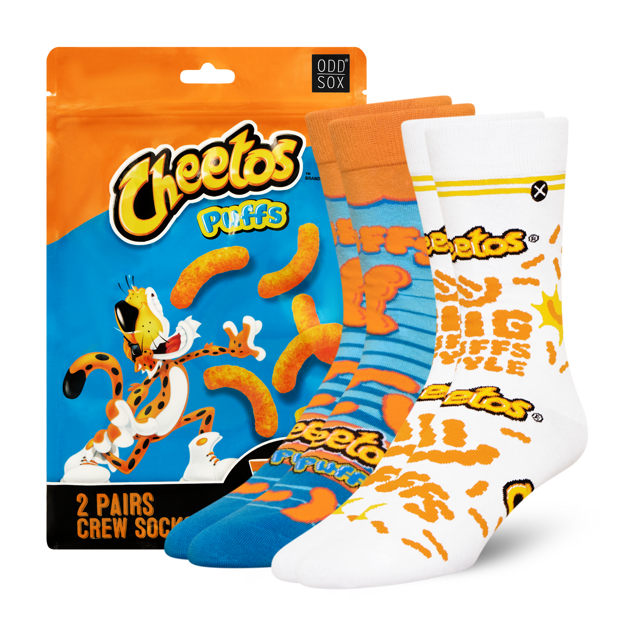 ODDMART Cheetos Puffs Crew Socks 2-Pack