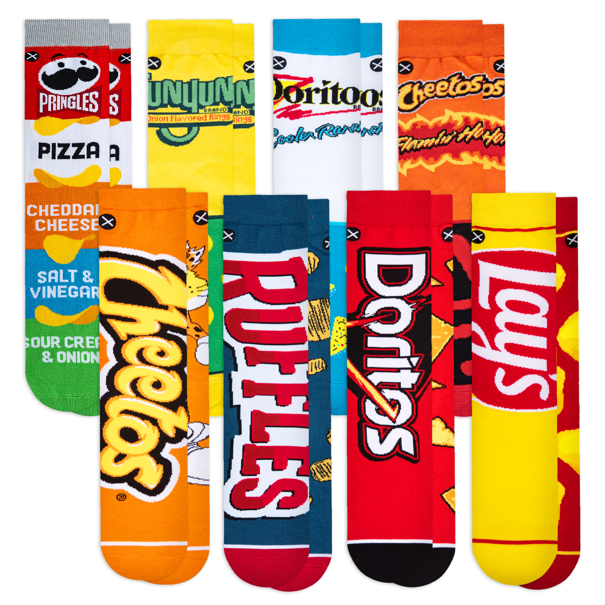 Snacks  Men's Crew Socks 8-Pack