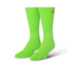 Basix Neon Green Men's Crew Socks