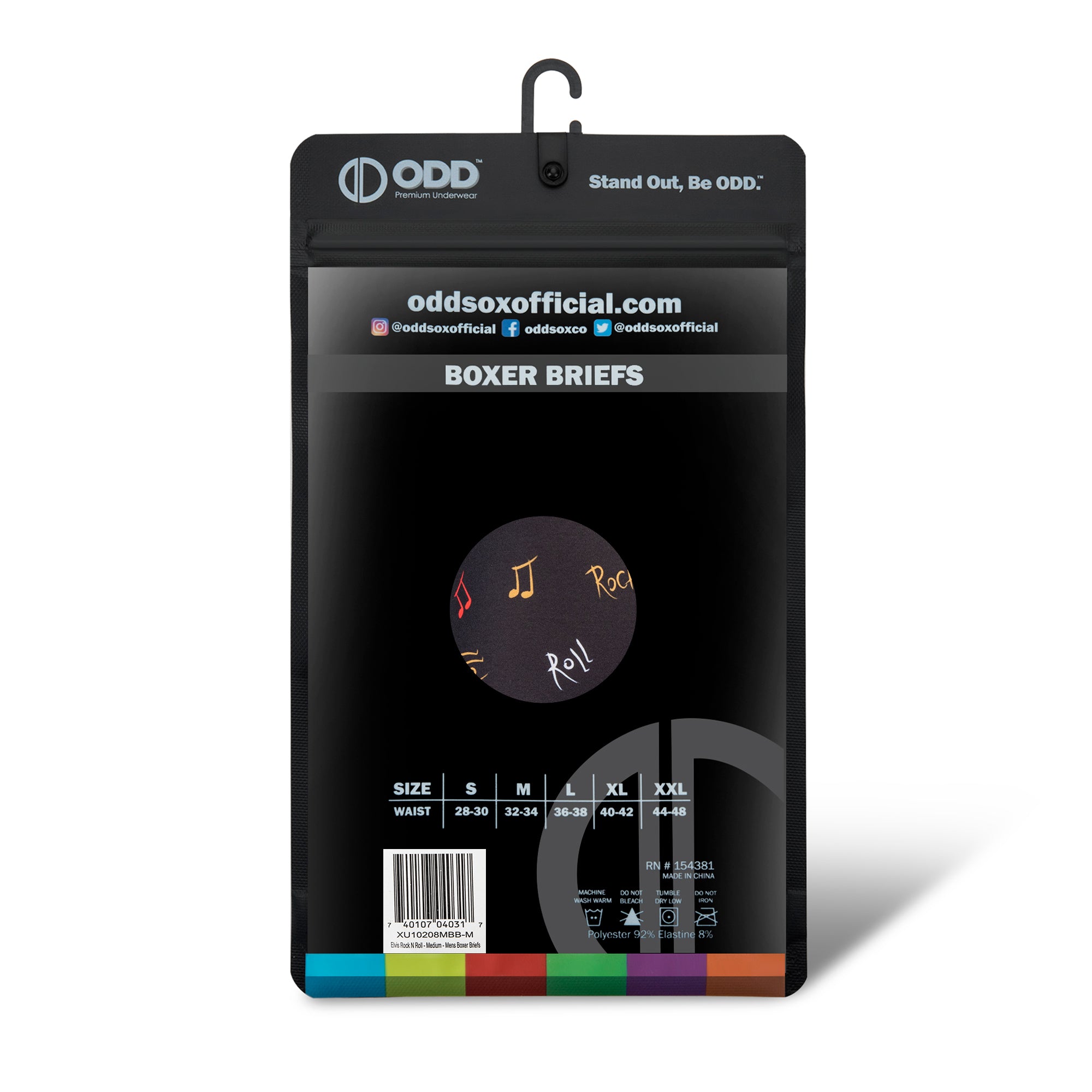 Odd Sox, Elvis Rock N Roll, Fun Men's Boxer Brief Underwear, Large