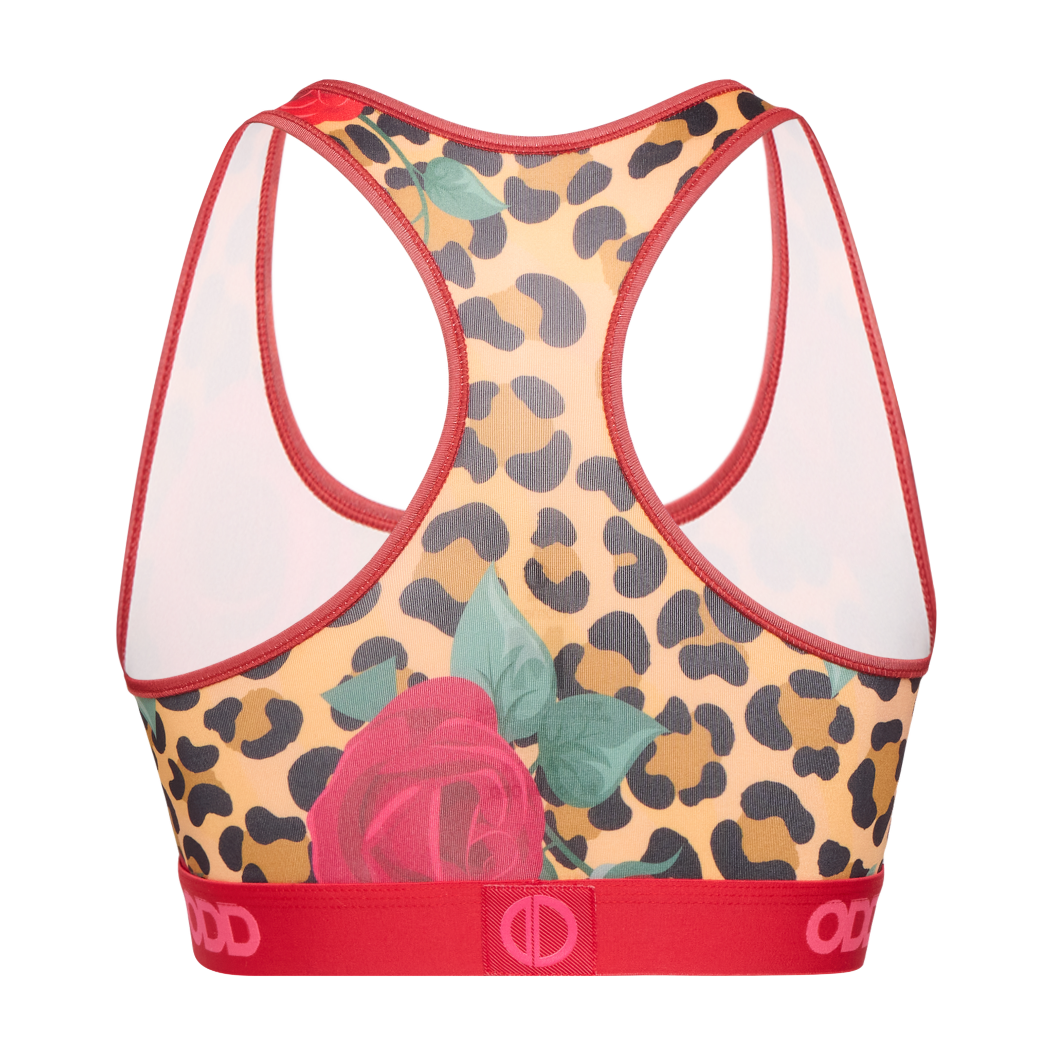 Leopard Roses Women's Sports Bra