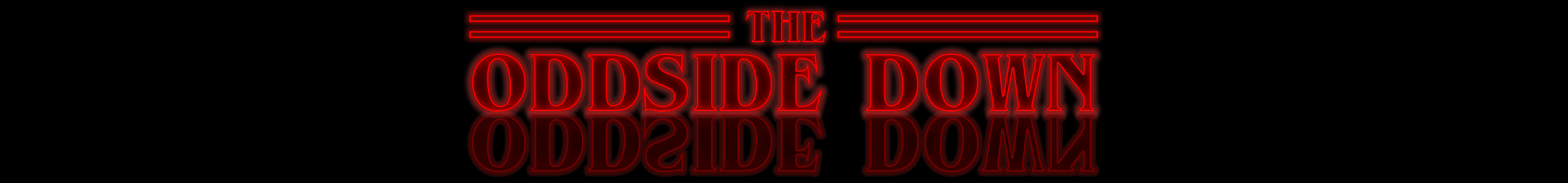 Text 'The Oddside Down' in red on a black background